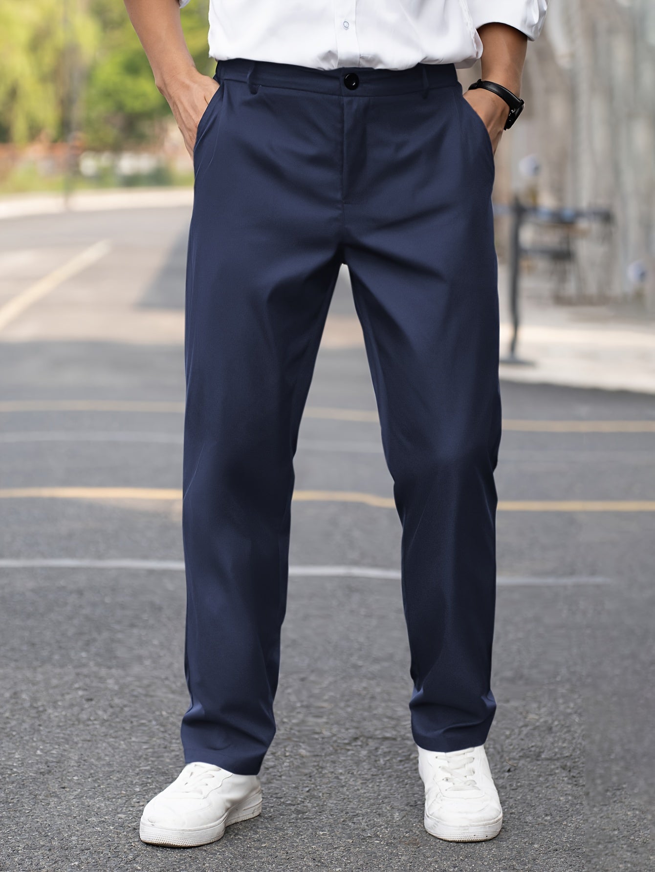 Calça social masculina slim fit