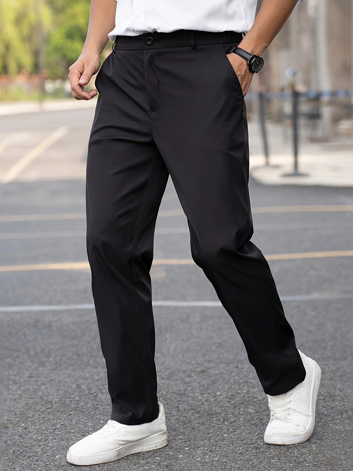 Calça social masculina slim fit