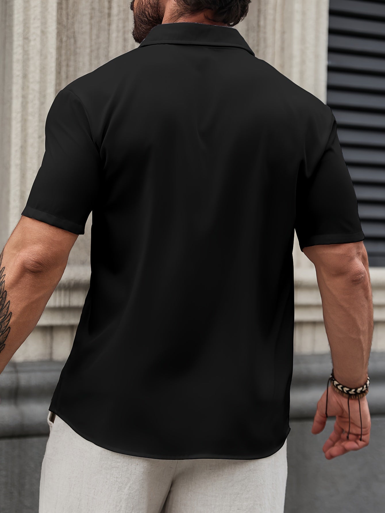 Camisa masculina casual com manga curta