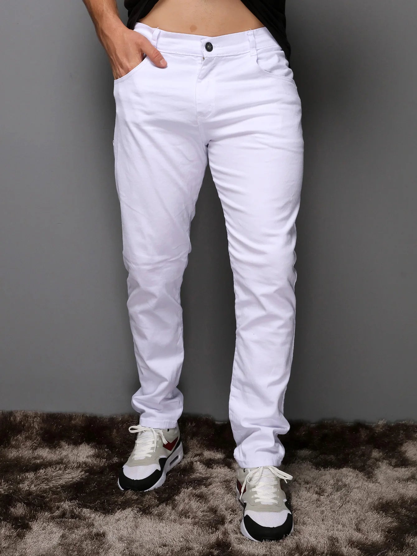 Calça de sarja skinny com elastano