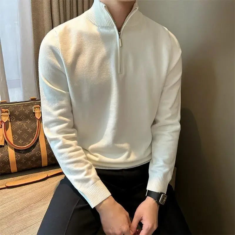 Camisa gola alta com ziper