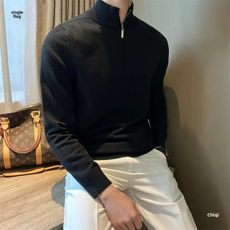 Camisa gola alta com ziper