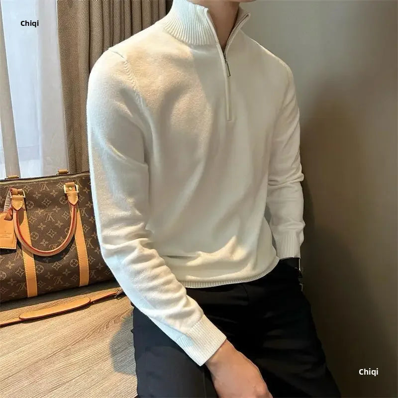 Camisa gola alta com ziper