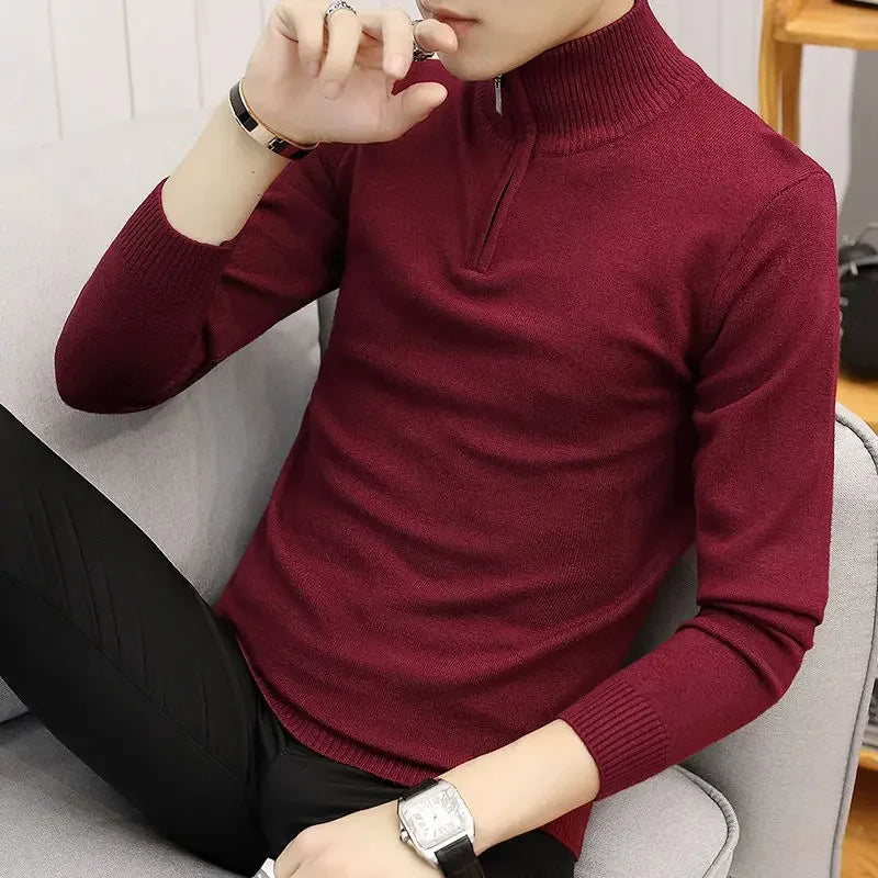 Camisa gola alta com ziper