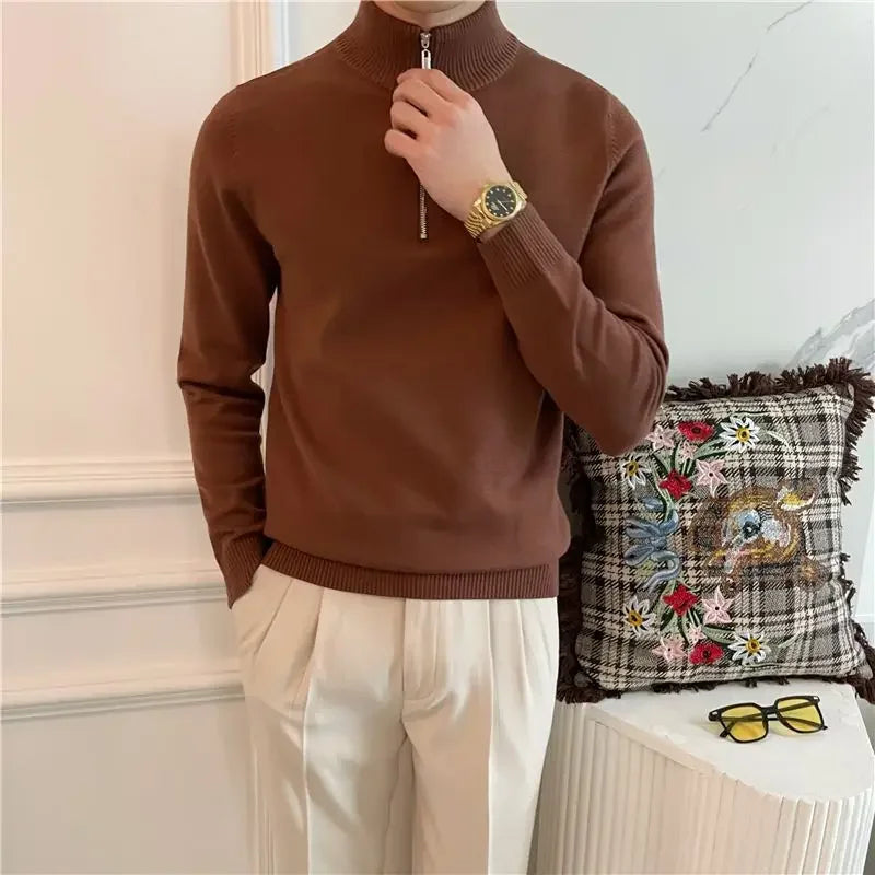 Camisa gola alta com ziper