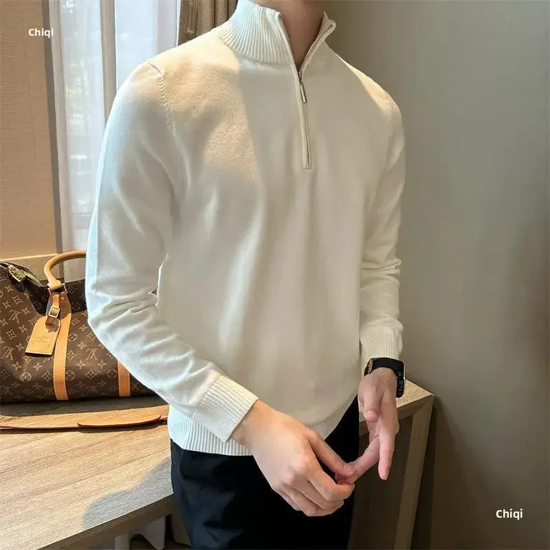 Camisa gola alta com ziper