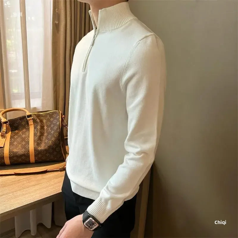 Camisa gola alta com ziper
