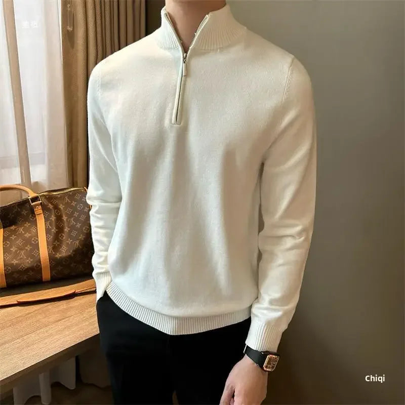 Camisa gola alta com ziper