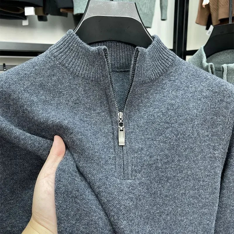 Camisa gola alta com ziper