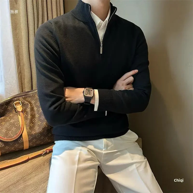 Camisa gola alta com ziper