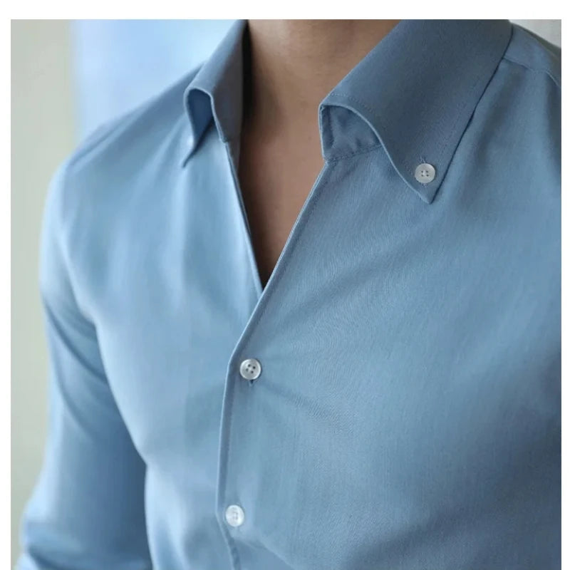Camisa masculina de gola italiana