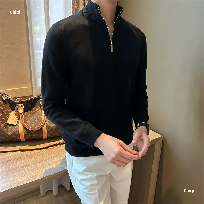 Camisa gola alta com ziper