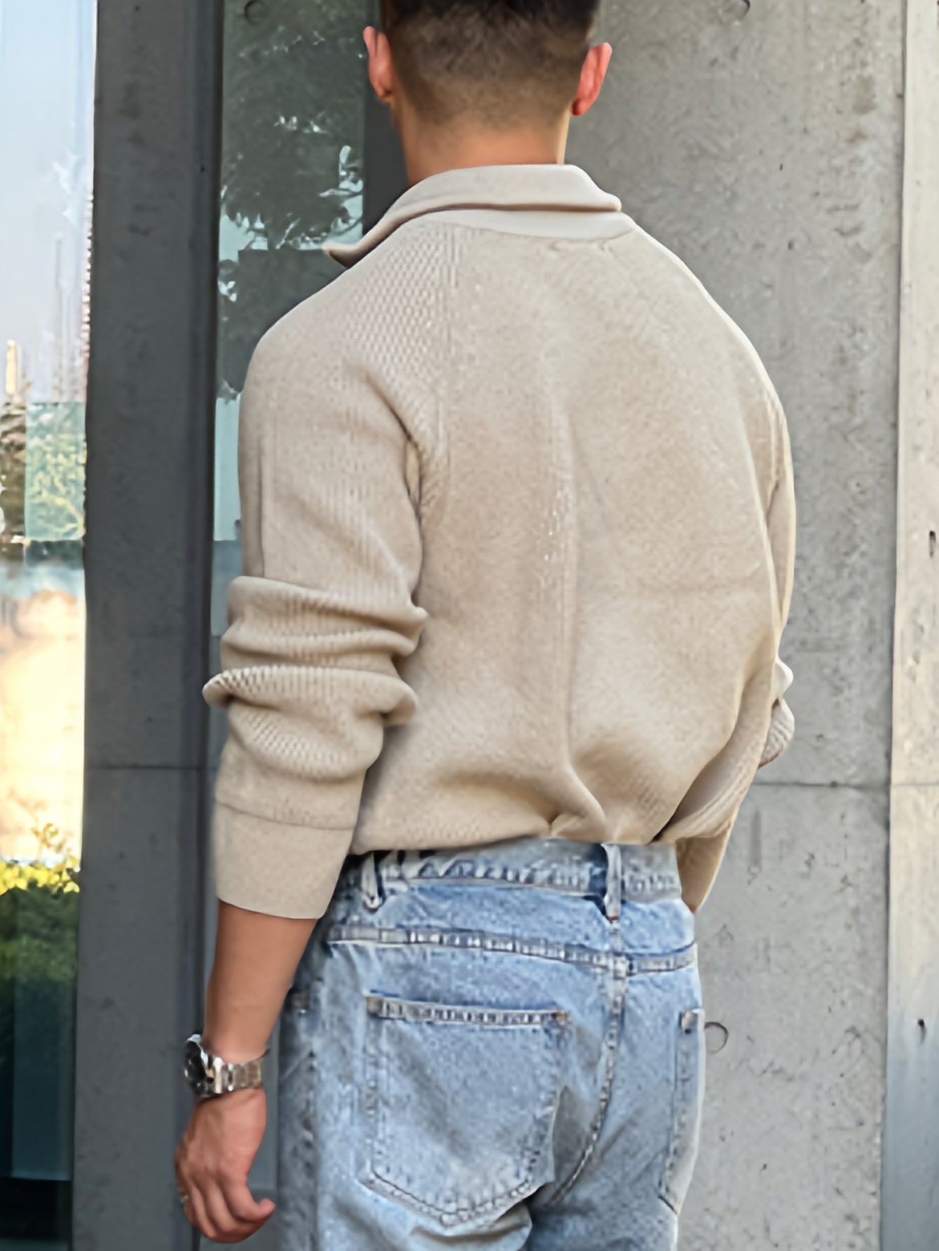 Suéter masculino quater zip.