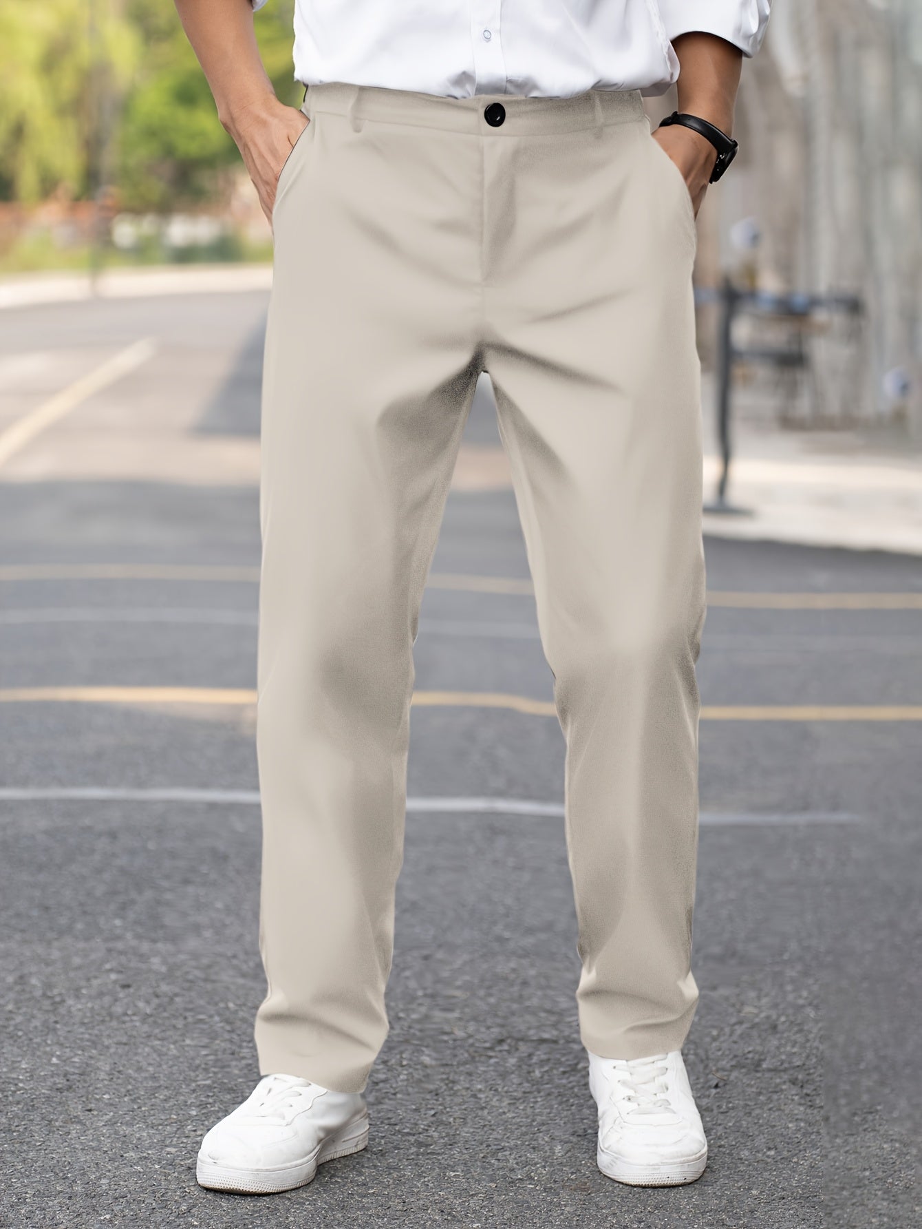 Calça social masculina slim fit