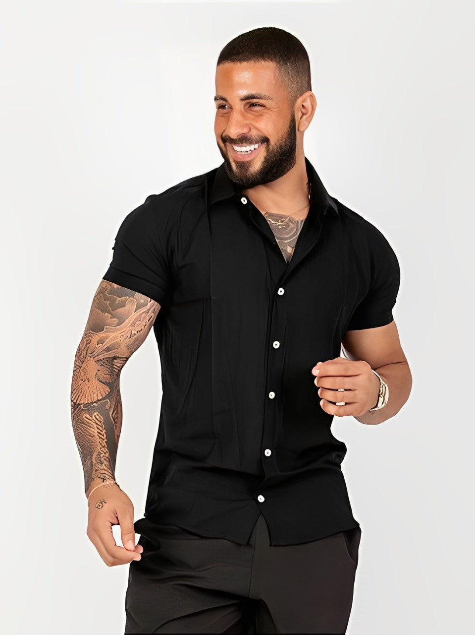 Camisa Henley manga curta